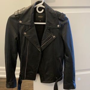 Maje Black lamb leather jacket  Size 36